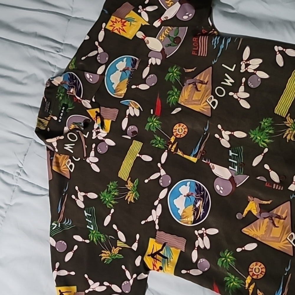 Vtg‎ Koman Bowling/Surfing Casual Button-down 100%Polyester Men's (L)